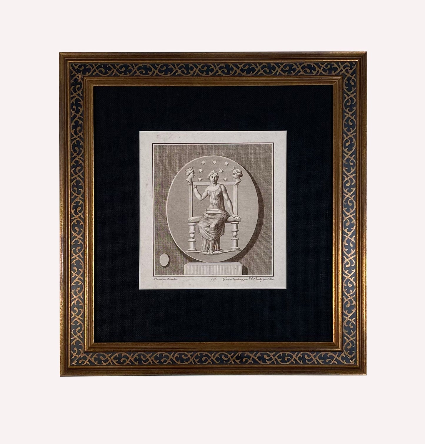 “Destine par Becher” antique print.