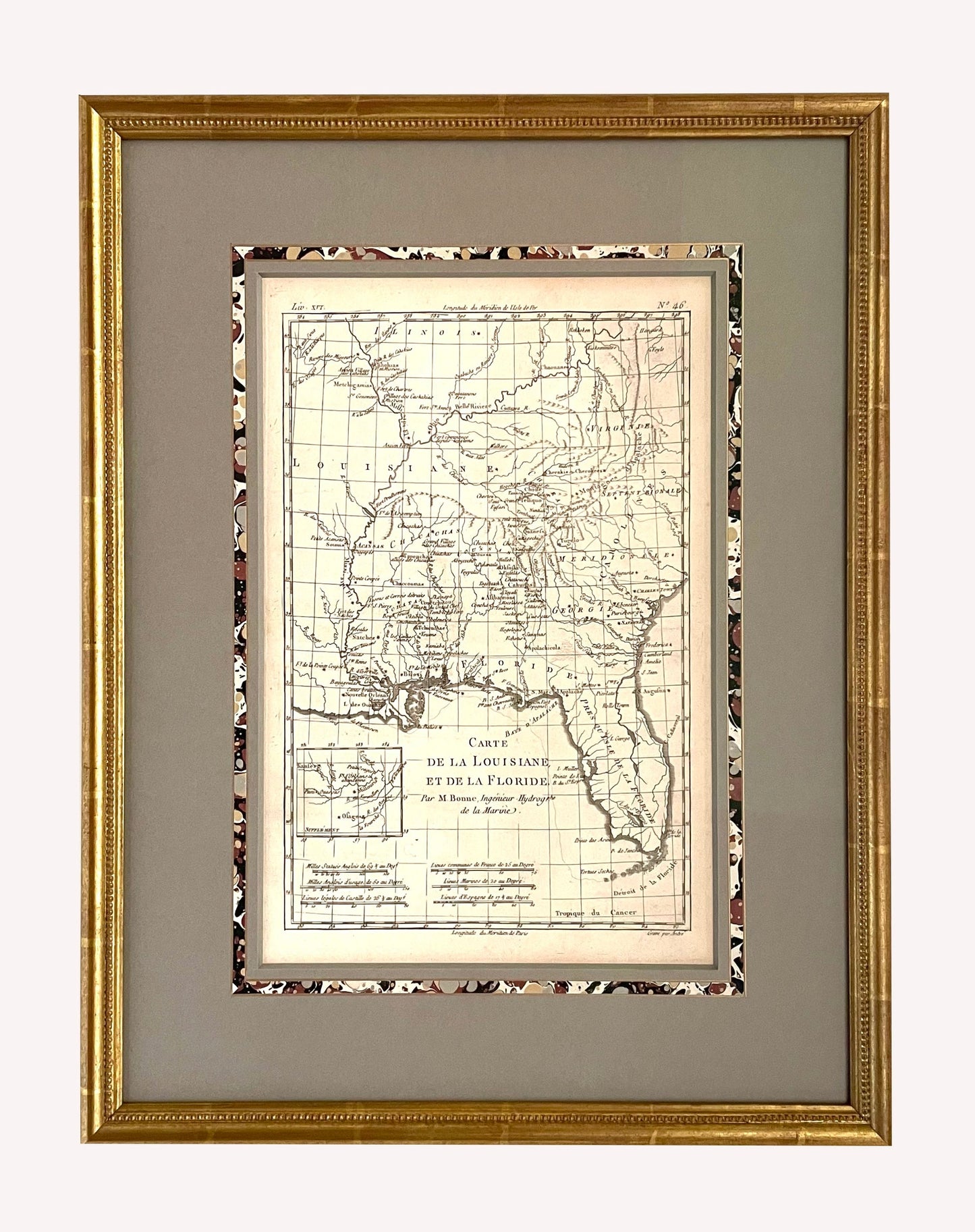 Map of Louisiana and Florida, 1770